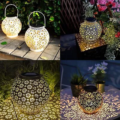 £8.49 • Buy LED Solar Powered Moroccan Light Lantern Hanging Outdoor Garden Lamp Decor