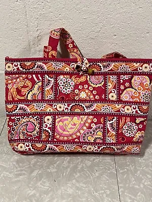 Vera Bradley Paisley Raspberry Fizz Pink Toggle Purse Shoulder Tote Bag • $20.99