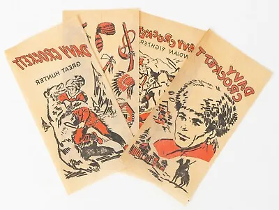 Vintage 1950s Iron On Transfers Davy Crockett Set Of 4 Designs Work Great  • $2.99