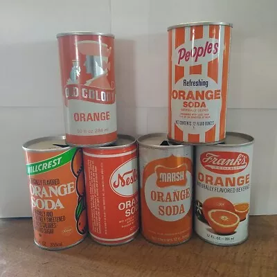 Lot 18 6 Vintage Steel Pull Top Orange Soda Pop Cans Old Colony Nesbitt's Marsh • $10.50