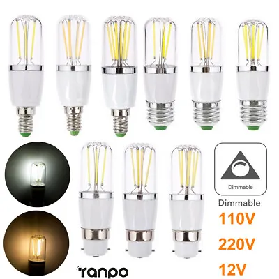 E14 E27 B22 Dimmable LED Filament Light Bulb Chandelier Candle Lamp 110V 12V SS • $5.02