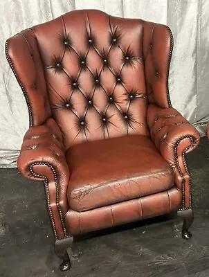 Chesterfield Queen Ann Chair Nice Classic Piece Lovely Rich Colour • £495