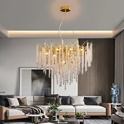 Luxury Crystal Pendant LightChandelier Crystal LightDimmable(Gold80Cm) • £255.55