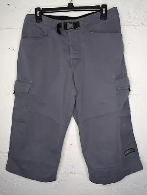 VTG Prana Men Breathe Cargo Long Shorts M Blue Hiking Capris Outdoor 22  Inseam • $29.98