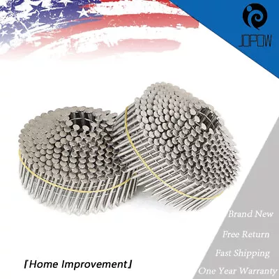 1-1/2” ×.09” 15 Degree Wire Coil Ring Shank Stainless Steel Siding Nails 1200Pcs • $27.88