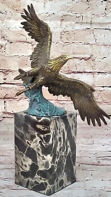 Bronze Eagle Landing Signed Bronze Sculpture With Marble Base By Milo Sale Gift • $149.50