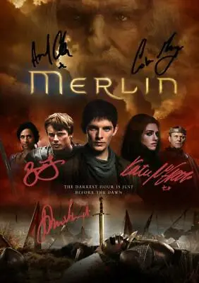 Merlin Cast X5 PP SIGNED AUTOGRAPHED 12  X 8  POSTER Colin Morgan Bradley James • $12.62
