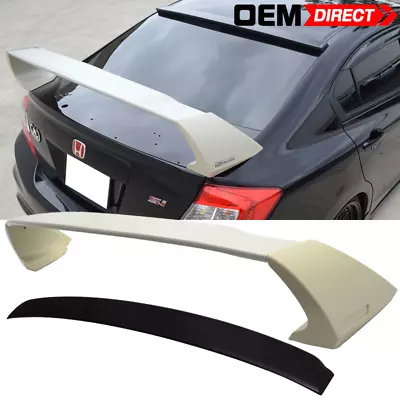 Fits 12-14 Honda Civic 4 Door Mugen Style Rear Trunk + Roof Spoiler Wing - ABS • $149.99