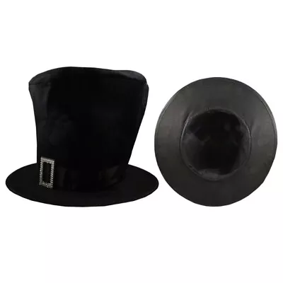 Buckle Belt Flat Top Hat Magician Hat Music Festival Caps Stage Props Headdress • £8.40