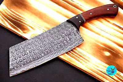 Custom Made Hand Forged Damascus Steel Cleaver Meat Chopper Butcher Knife 2727 • $47.50