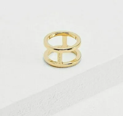 Nwt Tommy Hilfiger Classic H Ring Jewelry 2700522b Size 54 • $11.99