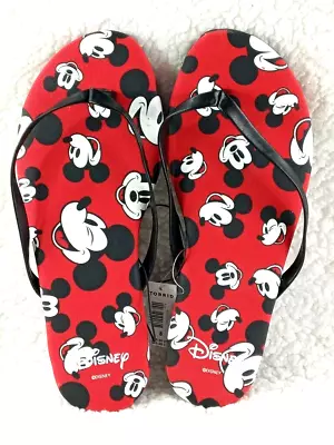 Torrid Disney Mickey Mouse Flip Flops Sandals Size US 8WW • $18.99