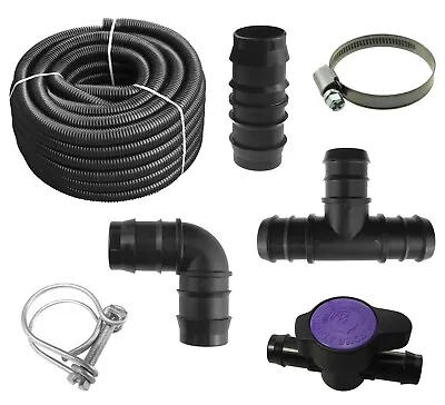 3/4 (20mm) Flexible Corrugated Pond Pipe For Fishpondsfilterspumpswaterfalls • £10.99