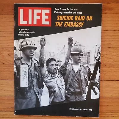 Life Magazine Vietnam War Suicide Raid On Embassy Guru Hindu February 9 1968 • $11.21