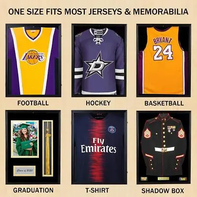 Pro UV Wall Mounted Jersey Display Case Memories Frame Football Basketball • $51.99