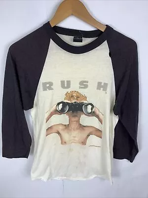 VTG RUSH 1985 Power Windows Tour Raglan Baseball T-Shirt USA Made Sz S 80s Worn • $99.99