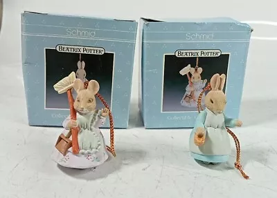 2x Vintage 1990 Schmid Beatrix Potter Rabbit Boxed Figurine Christmas Ornaments  • £15.99