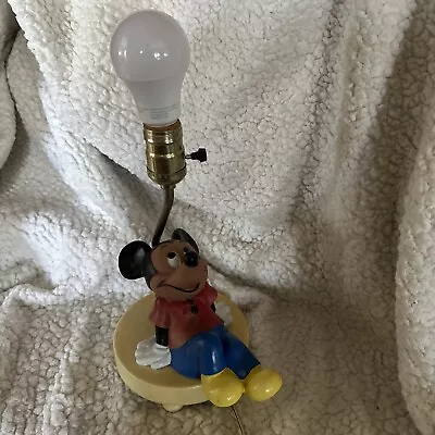 DISNEY Mickey Mouse Light Nursery Lamp Vintage 1981 Nightlight 3 Way Switch • $10