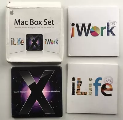 Genuine Mac Box Set Retail Pack (MB997D/A) Mac OS X Leopard I’Work 09 I’Life 09 • £199