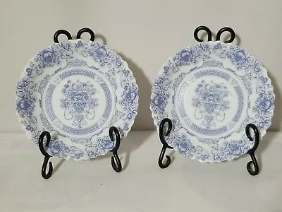 $19.99 • Buy Set Of 4 Arcopal HONORINE Soup Cereal Bowls Blue & And White France BEAUTIFUL