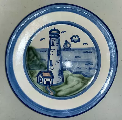 Vintage Mary A Hadley 11” Lighthouse Dinner Plate. Handpainted Glazed Stoneware. • $75