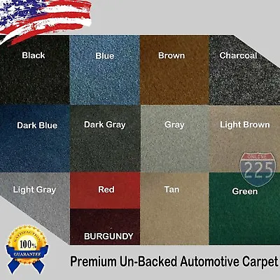 All Colors Upholstery Durable Un-Backed Automotive Carpet 40  Wide - By Yard LOT • £88