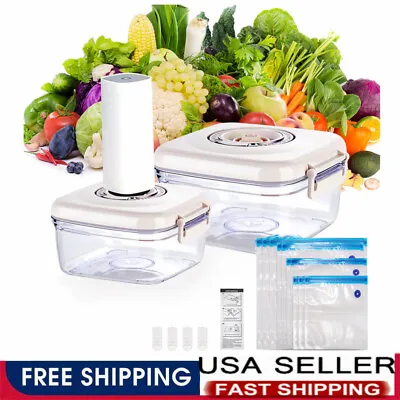 $15.90 • Buy Food Vacuum Preservation Set Plastic Storage Bags Food Storage Containers Sealer