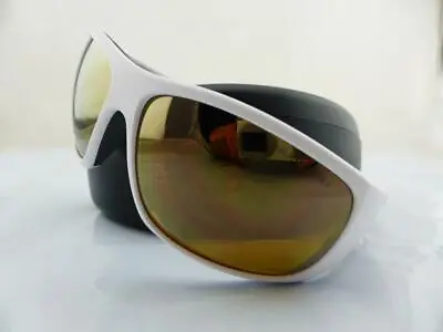 $209 • Buy PRADA SPORT Sunglasses OPS O4VS AAI5N2 White Satin - POLARISED Gold Mirror Lens