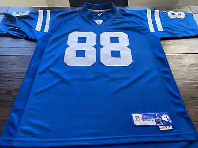 NFL Indianapolis Colts Marvin Harrison Mens Reebok Blue Stitched Jersey- Large • $84.99