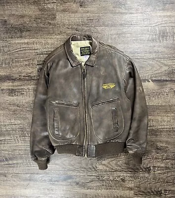 Vintage 1986 US Navy Avirex Leather Jacket Type G-2 • $120