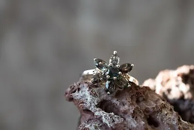 Tunduru Colour Change Sapphire & White Zircon Sterling Silver Ring • £65