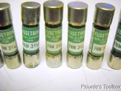 Lot Of (7) New Bussmann Fusetron 3-2/10 Amp 250V Time Delay Fuses FNM-3-2/10 • $18