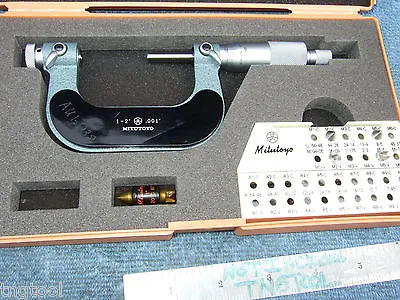 Thread Micrometer 126-138 1 -2  Mitutoyo W/4)anvils Ovr 850 When New All Size    • $530