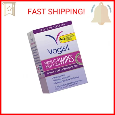 $8.79 • Buy Vagisil Anti-Itch Medicated Feminine Intimate Wipes For Women, Maximum Strength,