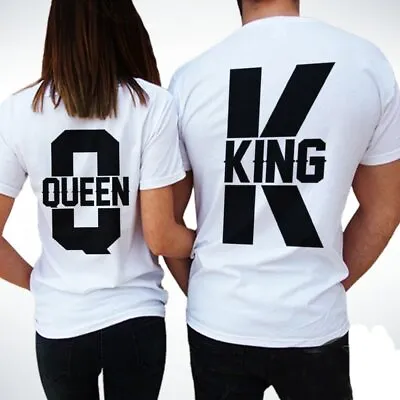 Short Sleeve Matching Lovers Unisex T-Shirts King Queen Casual Loose Couple Tops • $18.96