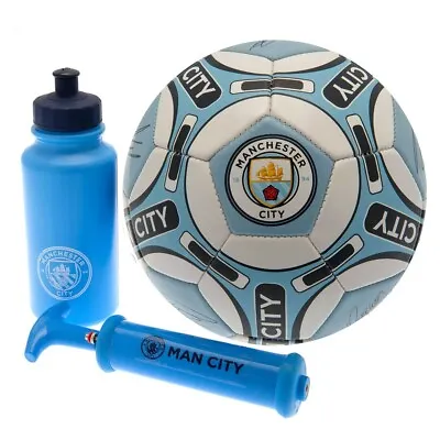 Official Manchester City Football Water Bottle Pump Gift Set Brand New Boxed • £22.99