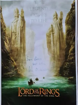 Sir Ian Mckellen Colour 11 X 8 Film Poster Signed Lord Of The Rings Fellowship • £150