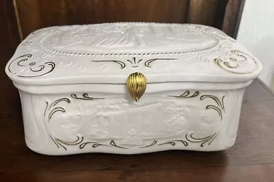 PORCELAIN MUSICAL JEWELRY BOX FRANKLIN MINT GONE WITH THE WIND 50th ANNIV. • £15