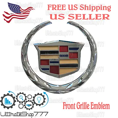 Cadillac Front Grille Emblem Hood Badge Color Logo 6 Inch • $25