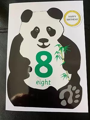 8 Year Old Child PANDA Birthday Card 8th Birthday • £2