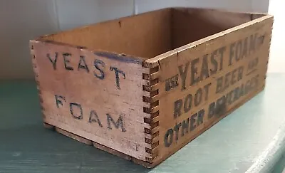 Small Antique Wood Yeast Foam Fingerjointed Box Crate Northwestern Yeast • $42.99