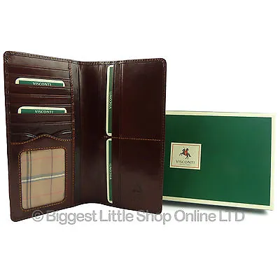 NEW Mens ITALIAN LEATHER Slim Suit WALLET By Visconti MONZA Classic Gift Boxed • $53.74