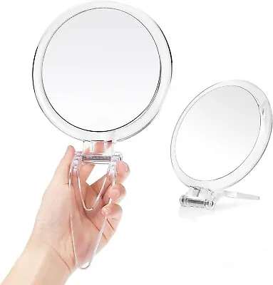 20x Magnifying Makeup Hand Mirror Handle Stand Travel Double Sided 5  Inches UK • £12.99
