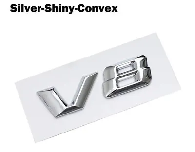 Mercedes V8 Badge Fender Convex Chrome Silver Emblem For AMG C63 G63 S63 E63 SL • $12