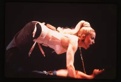 Madonna Busty Bustier Ponytail Blond Ambition Tour Camera Original Transparency • $29.99