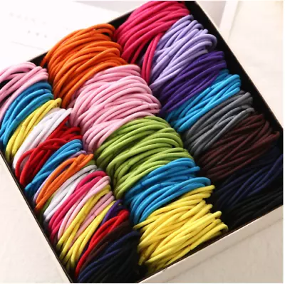 £1.79 • Buy 20 Girls 2mm Thin School Hair Bands Elastics Bobbles Bands Mini Small Bands 