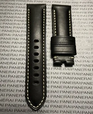 $116 • Buy 24MM OEM Panerai Ranger Black Calf Strap For Tang Buckle