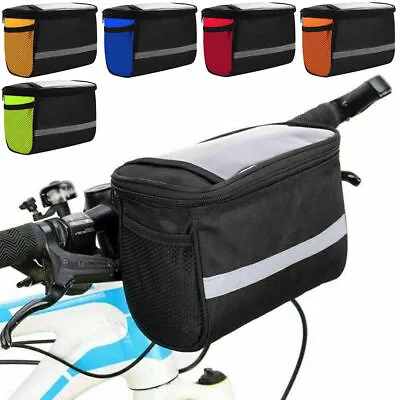 Bike Handlebar Bag Bike Basket Front Bag Waterproof Insulated Cooler Lunch Bag • $7.78