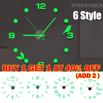 £8.83 • Buy Extra Large Luminous Wall Clocks Glow In The Dark Silent Wall Digital Clock UK.
