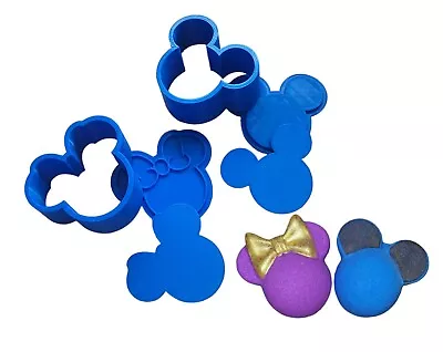 Mickey Mouse And Minnie Mouse Bath Bomb Mould Ajustable Blue Color H10xL11xW6cm • £30